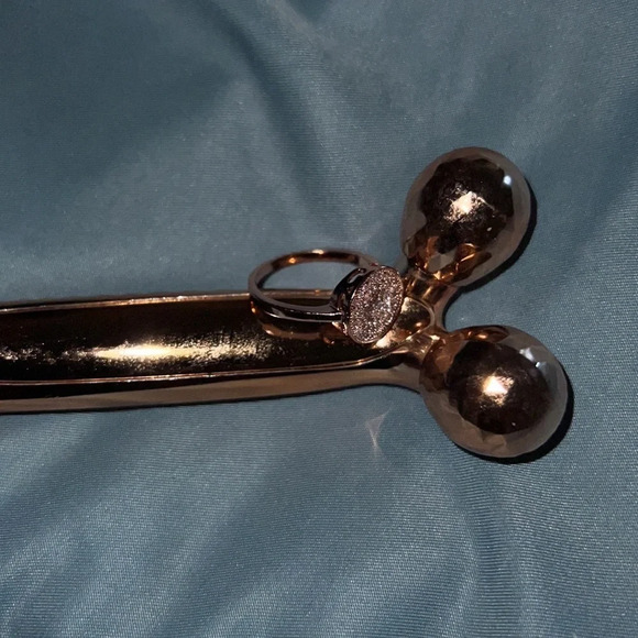 Rose gold  plated silver button stacking mini faux diamonds embellished - Picture 4 of 6